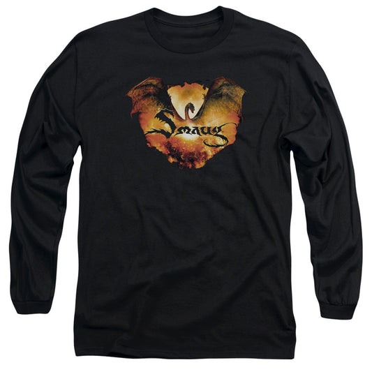 Hobbit Reign In Flame Mens Long Sleeve Shirt Black Officially Licensed