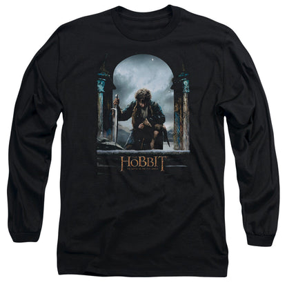 The Hobbit Bilbo Poster Mens Long Sleeve Shirt Black Officially Licensed