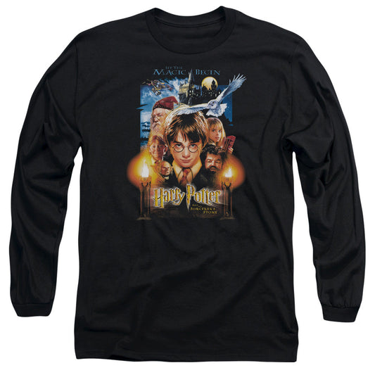 Harry Potter Movie Poster Mens Long Sleeve Shirt Black Officially Licensed Officially Licensed