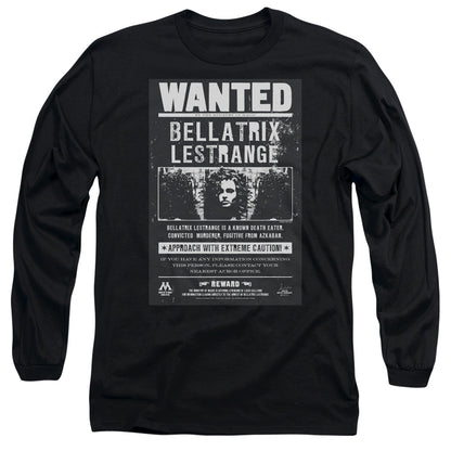 Harry Potter Wanted Bellatrix Mens Long Sleeve Shirt Black Officially Licensed Officially Licensed