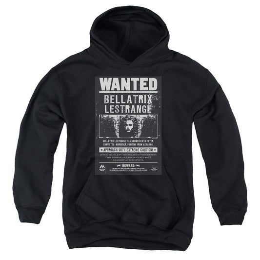 Harry Potter Wanted Bellatrix Kids Youth Hoodie Black Officially Licensed