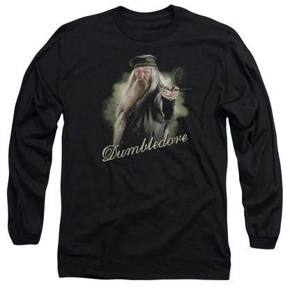 Harry Potter Dumbledore Wand Mens Long Sleeve Shirt Black Officially Licensed Officially Licensed