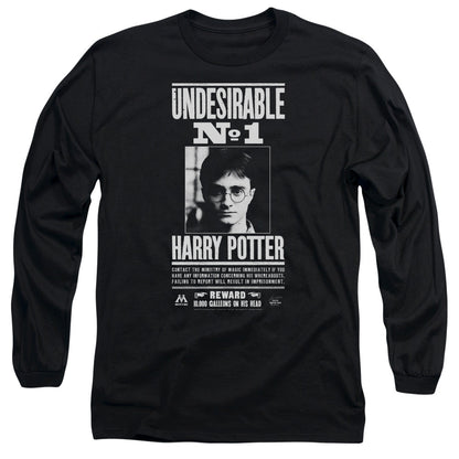 Harry Potter Undesirable No 1 Mens Long Sleeve Shirt Black Officially Licensed Officially Licensed