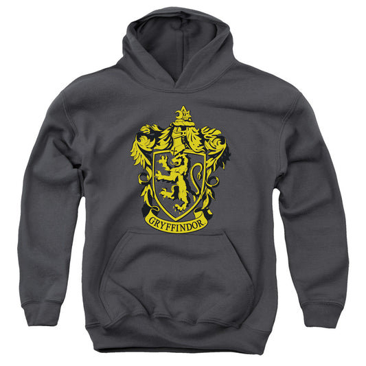 Harry Potter Gryffindor Crest Kids Youth Hoodie Charcoal Officially Licensed