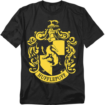 Harry Potter Hufflepuff Crest Mens T Shirt Black Officially Licensed