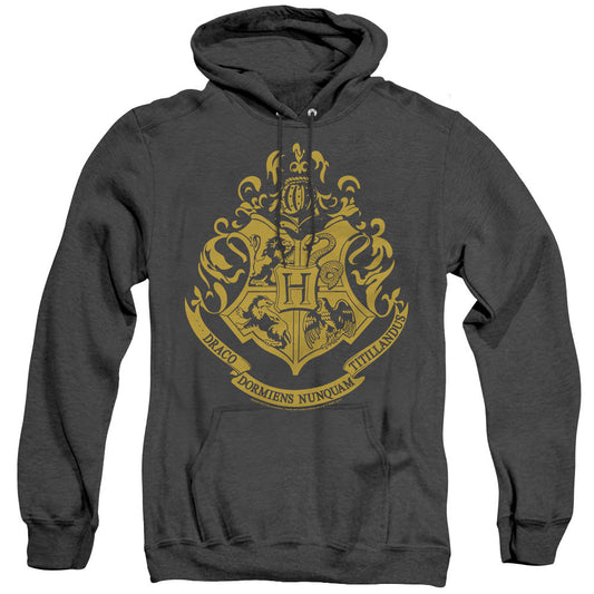 Harry Potter Hogwarts Crest Heather Mens Hoodie Black Officially Licensed