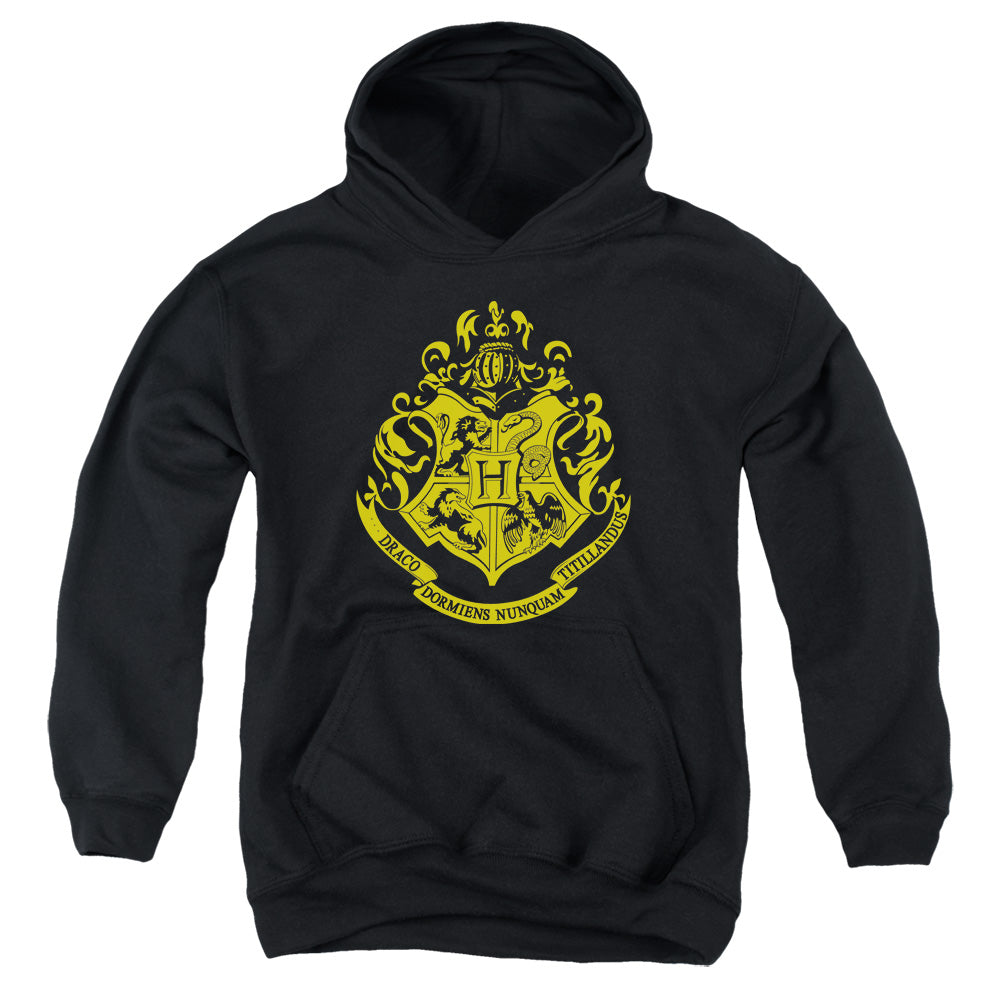 Harry Potter Hogwarts Crest Kids Youth Hoodie Black Officially Licensed