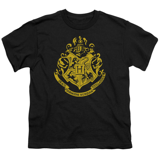 Harry Potter Hogwarts Crest Kids Youth T Shirt Black Officially Licensed