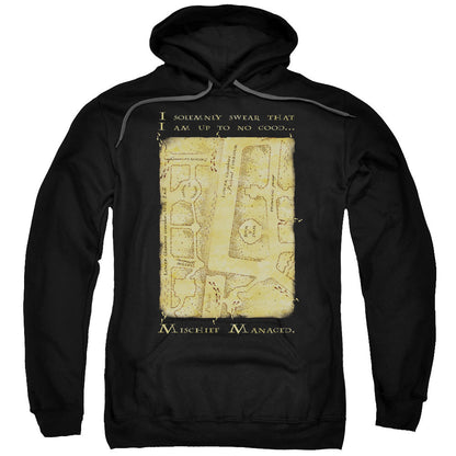 Harry Potter Marauders Map Interior Words Mens Hoodie Black Officially Licensed