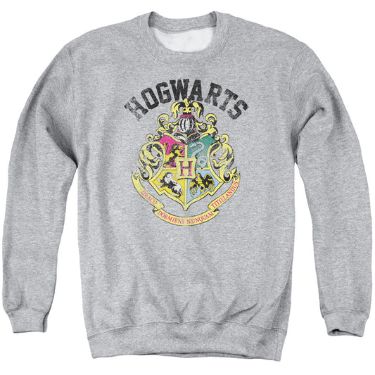 Harry Potter Hogwarts Crest Mens Crewneck Sweatshirt Athletic Heather Officially Licensed