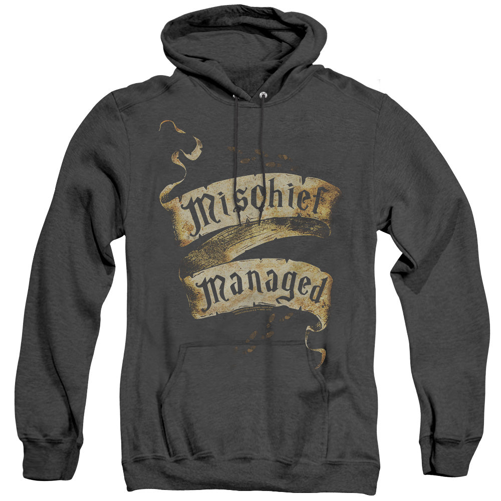 Harry Potter Mischief Managed Heather Mens Hoodie Black Officially Licensed