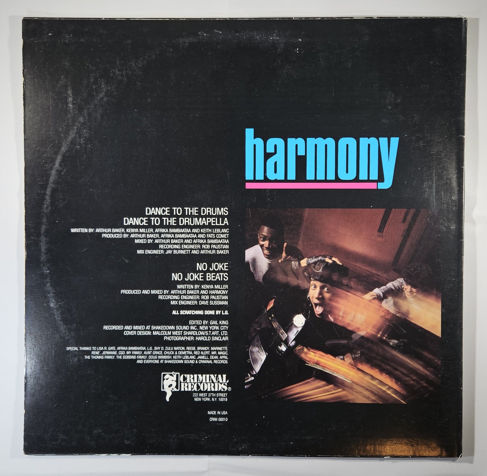 Harmony - Dance to the Drums / No Joke [1987 Used Vinyl Record 12" Single]