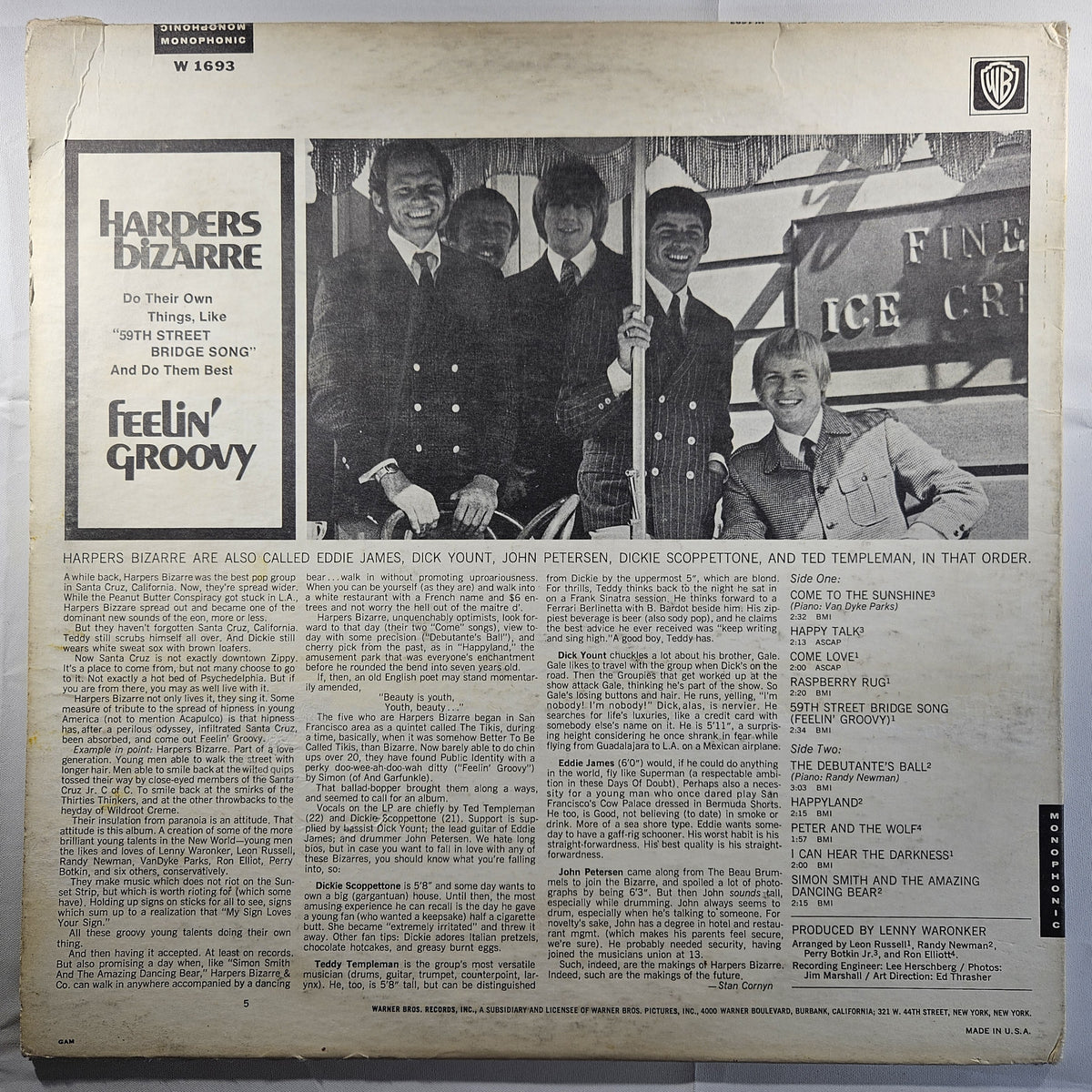 Harpers Bizarre - Feelin' Groovy [1967 Mono] [Used Vinyl Record LP]