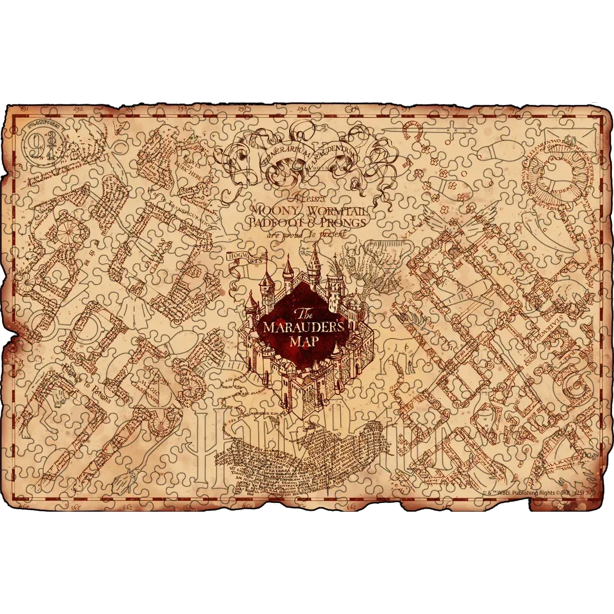 Harry Potter Marauder's Map Wooden Jigsaw Puzzle Woods Story