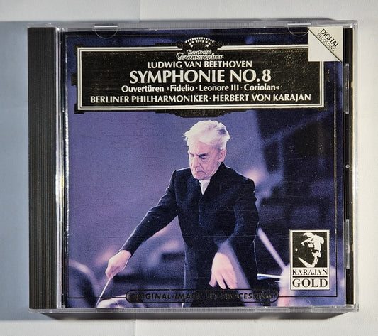 Herbert von Karajan - Beethoven: Symphonie No. 8 [1993 Remastered] [Used CD]