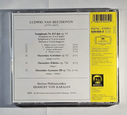 Herbert von Karajan - Beethoven: Symphonie No. 8 [1993 Remastered] [Used CD]