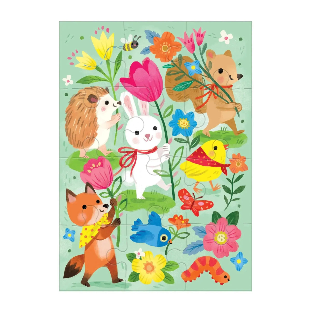 Hoppy Easter Greeting Card 12 Piece Jigsaw Puzzle Mudpuppy