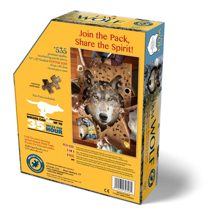 I Am Blue Wolf 550 Piece Head Shaped Jigsaw Puzzle Madd Capp