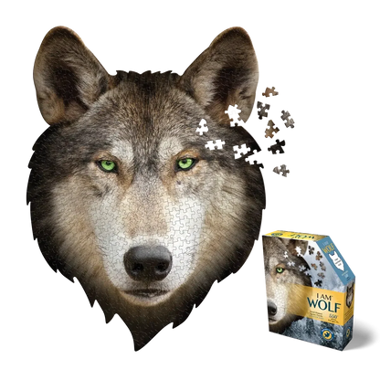I Am Blue Wolf 550 Piece Head Shaped Jigsaw Puzzle Madd Capp