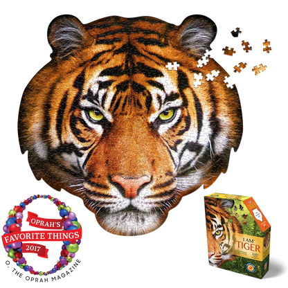 I Am Tiger 550 Piece Head Shaped Jigsaw Puzzle Madd Capp