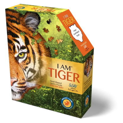 I Am Tiger 550 Piece Head Shaped Jigsaw Puzzle Madd Capp