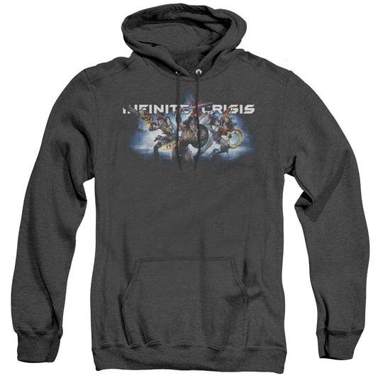 Infinite Crisis Ic Blue Mens Heather Hoodie Black Officially Licensed