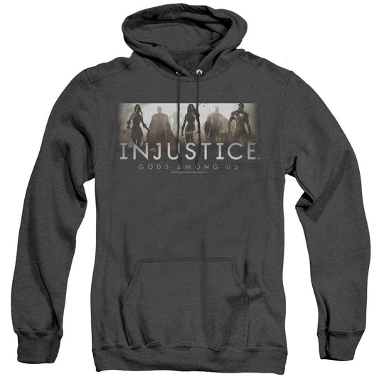 Injustice Gods Among Us Logo Heather Mens Hoodie Black