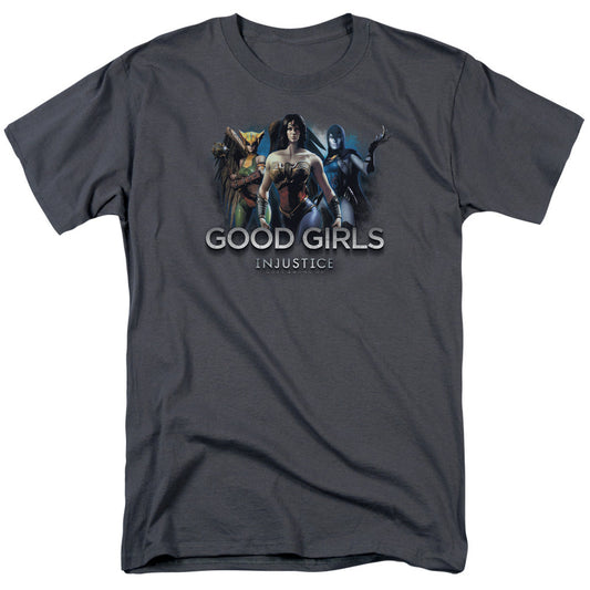 Injustice Gods Among Us Good Girls Mens T Shirt Charcoal Officially Licensed