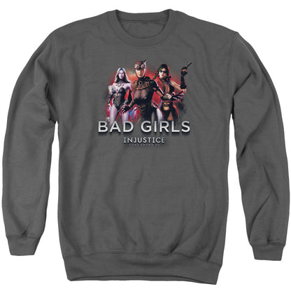 Injustice Gods Among Us Bad Girls Mens Crewneck Sweatshirt Charcoal