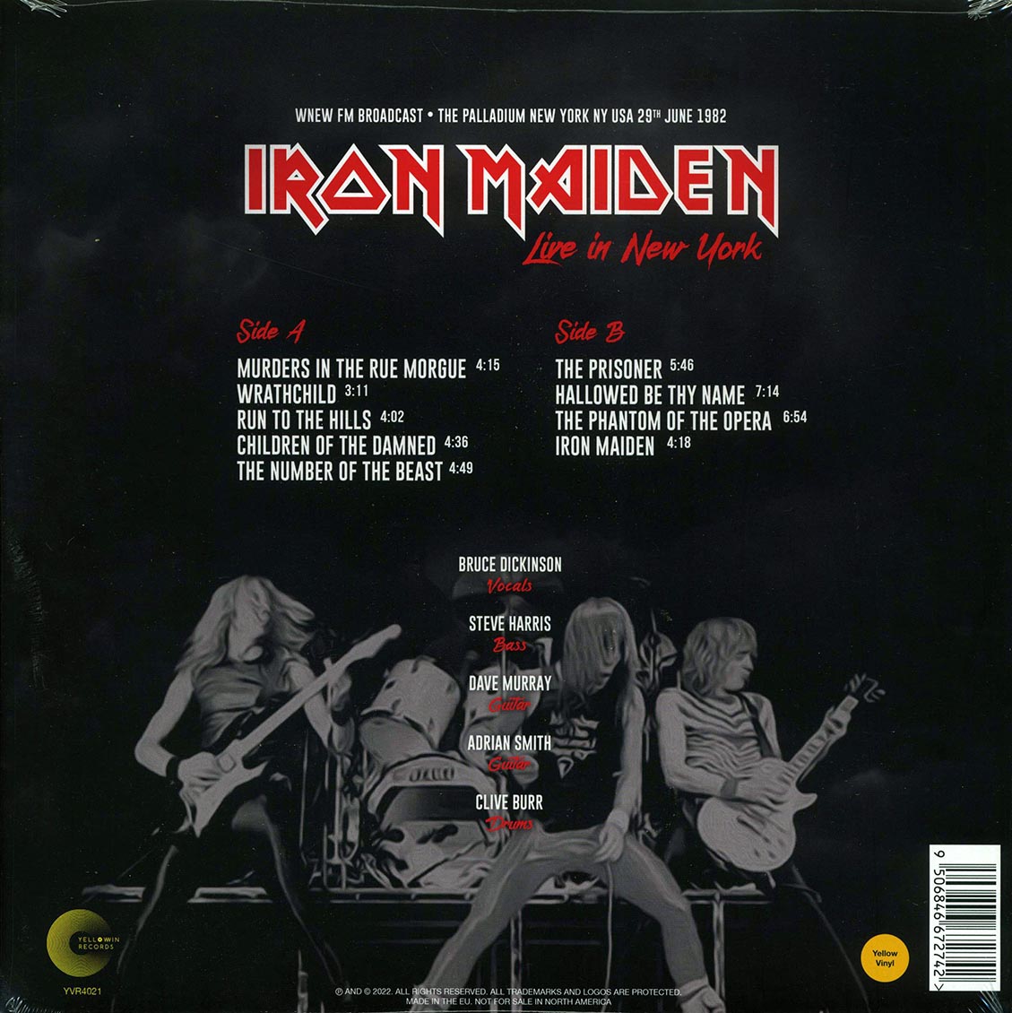 Iron Maiden - Live in New York [2022 Unofficial Yellow] [New Vinyl Record LP]