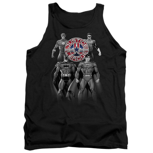Justice League Shades of Gray Mens Tank Top Shirt Black Officially Licensed