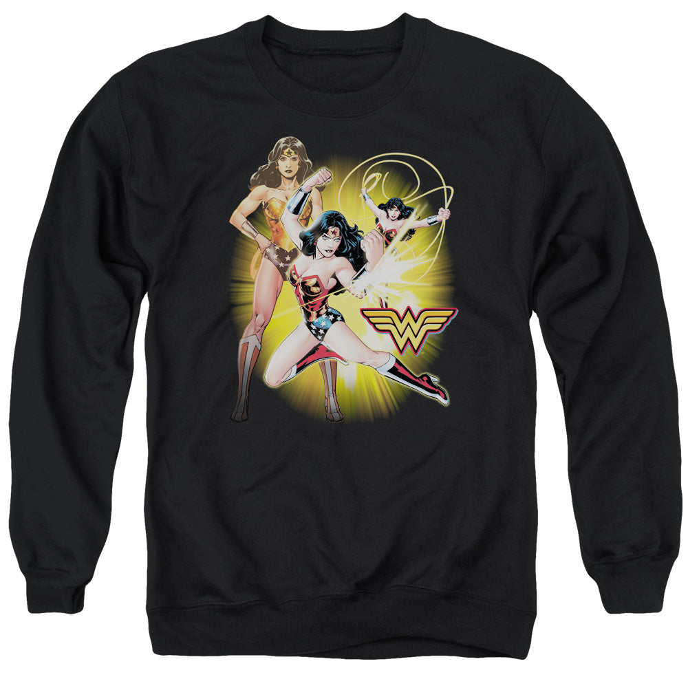 Justice League Wonder Woman Mens Crewneck Sweatshirt Black Officially Licensed
