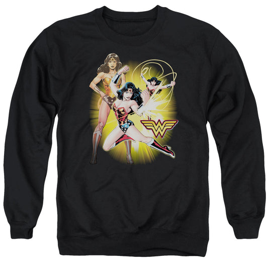 Justice League Of America Wonder Woman Mens Crewneck Sweatshirt Black Officially Licensed