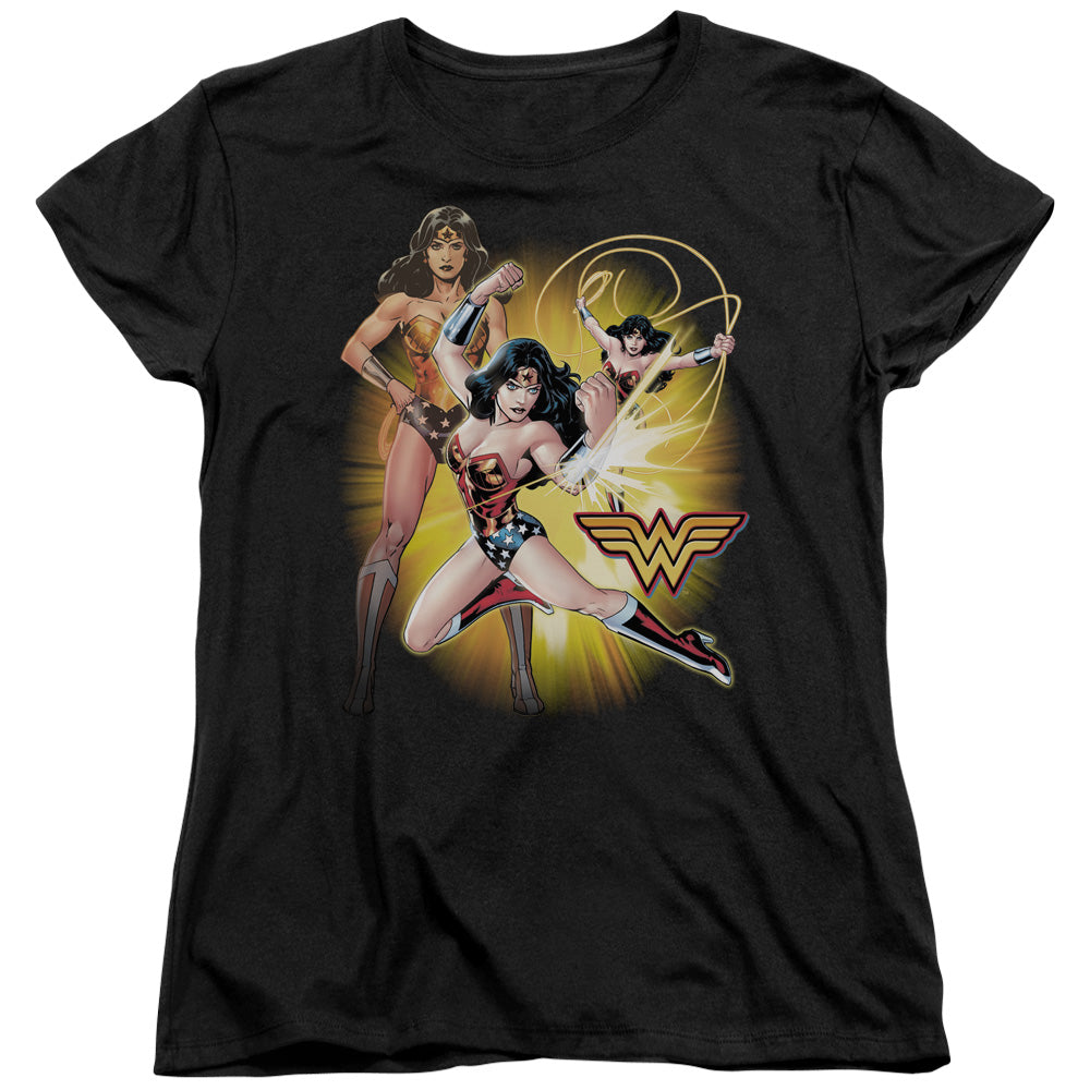 Justice League Wonder Woman Womens T Shirt Black Officially Licensed