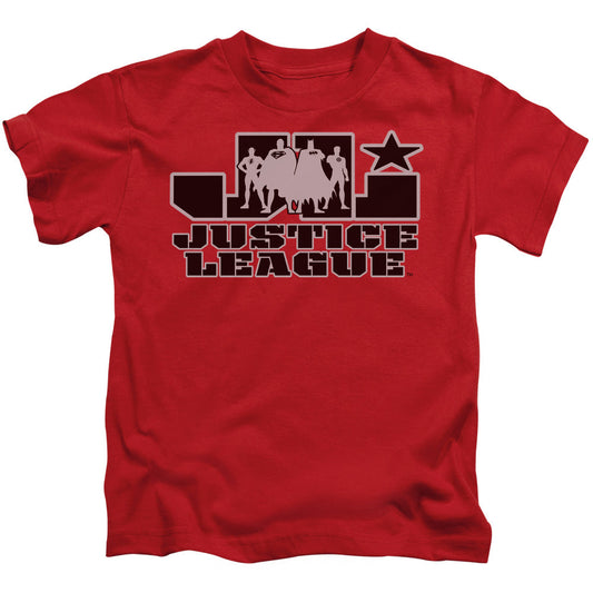 Justice League Justice League Logo Juvenile Kids Youth T Shirt Red Officially Licensed