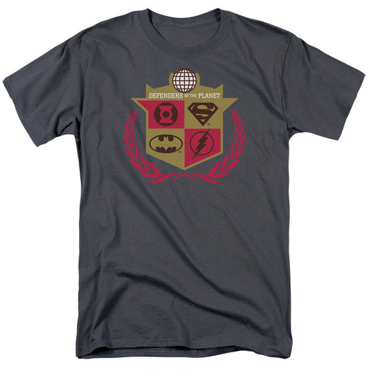 Justice League Of America Defenders Mens T Shirt Charcoal Officially Licensed