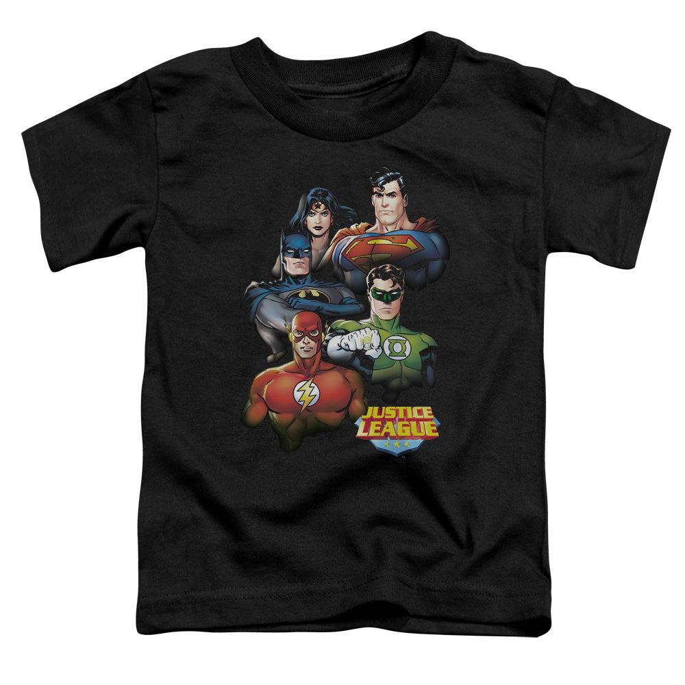 Justice League Group Portrait Toddler Kids Youth T Shirt Black Officially Licensed