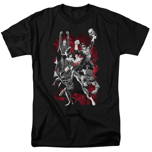 Justice League Of America Justice League Of America Explosion Mens T Shirt Black Officially Licensed