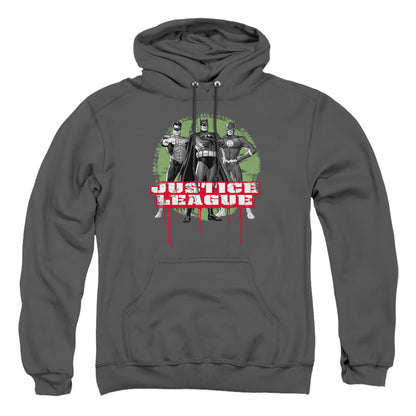 Justice League Of America Justice League Of America Trio Mens Hoodie Charcoal Officially Licensed
