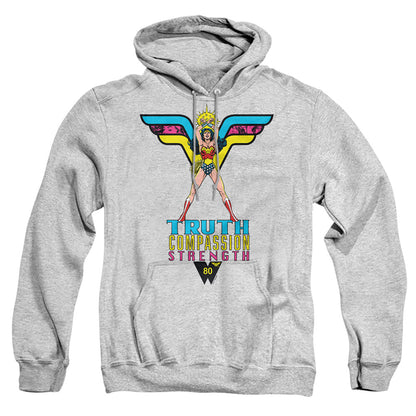 Wonder Woman Truth, Compassion, Strength Mens Hoodie Athletic Heather Officially Licensed