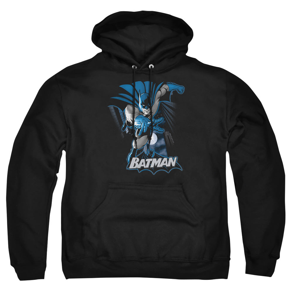 Justice League Of America Batman Blue & Gray Mens Hoodie Black Officially Licensed
