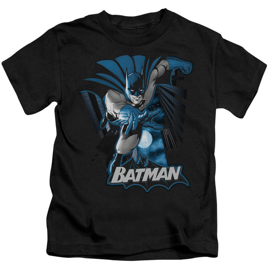 Justice League Batman Blue & Gray Juvenile Kids Youth T Shirt Black Officially Licensed