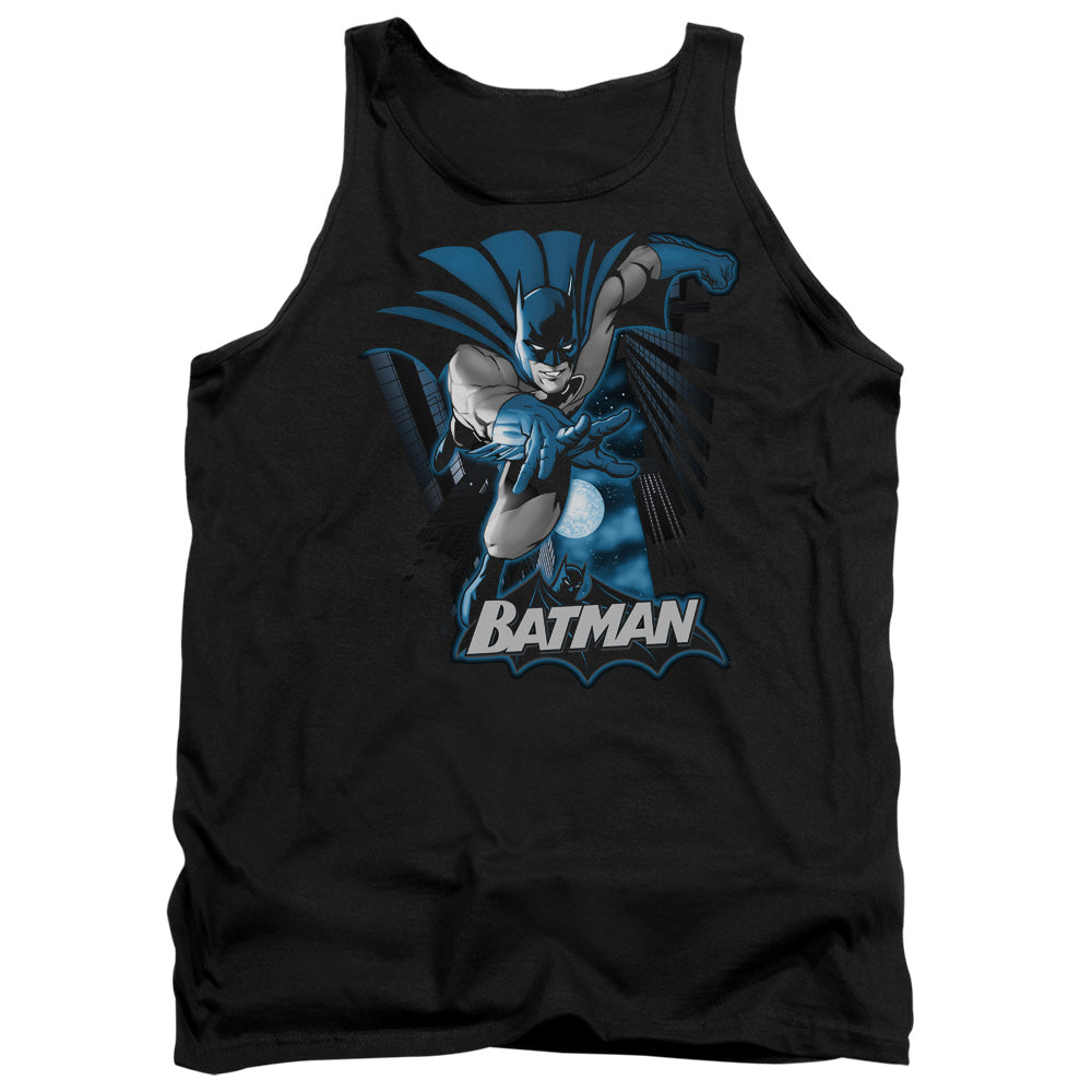 Justice League Batman Blue & Gray Mens Tank Top Shirt Black Officially Licensed