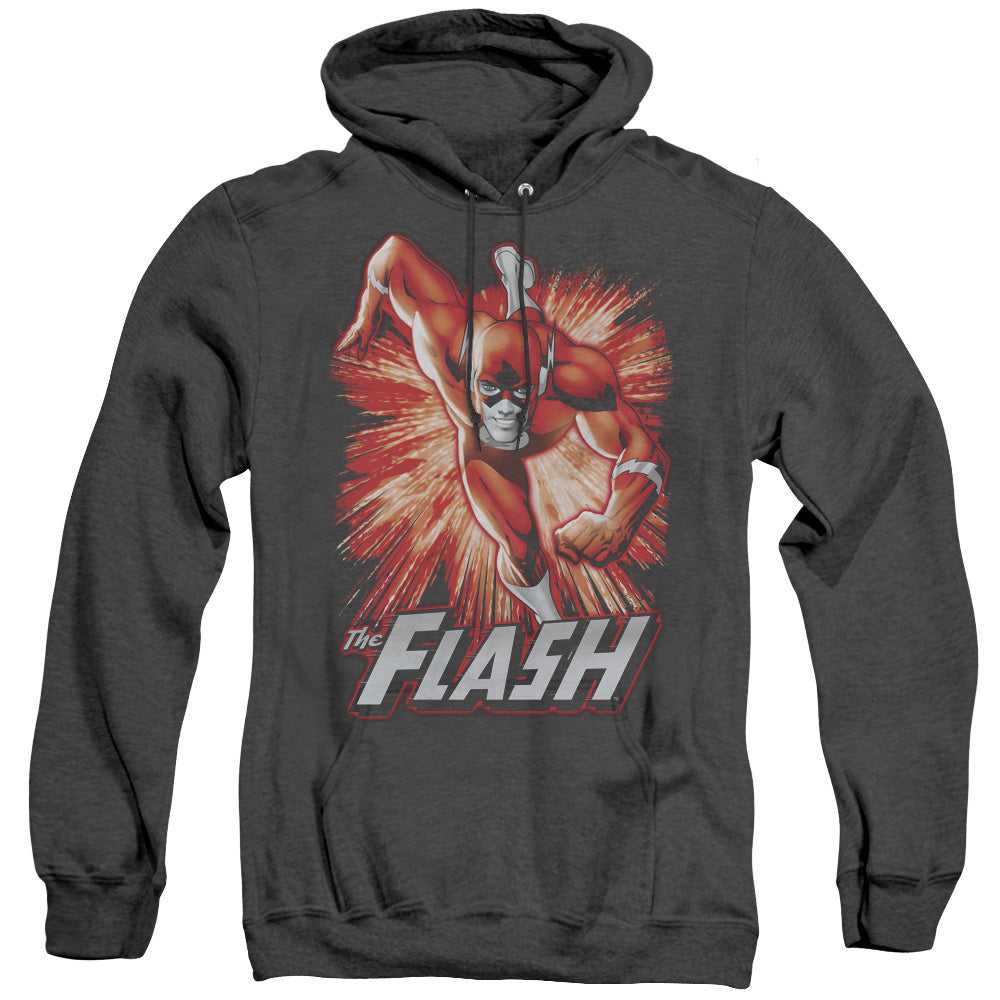 Justice League Flash Red & Gray Heather Mens Hoodie Black Officially Licensed