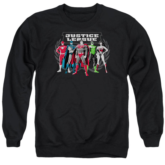 Justice League the Big Five Mens Crewneck Sweatshirt Black Officially Licensed