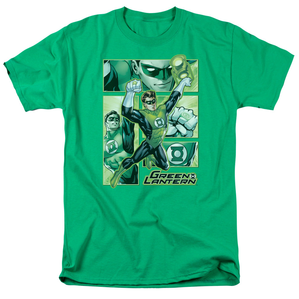 Green Lantern Panels Mens T Shirt Kelly Green Officially Licensed