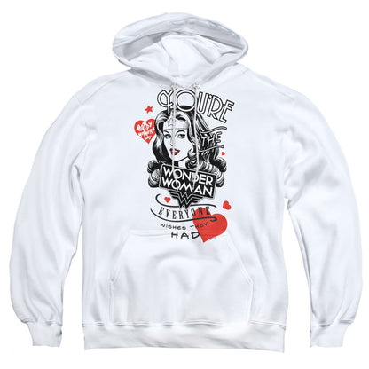 Justice League Core Everyone Wishes Mens Hoodie White Officially Licensed