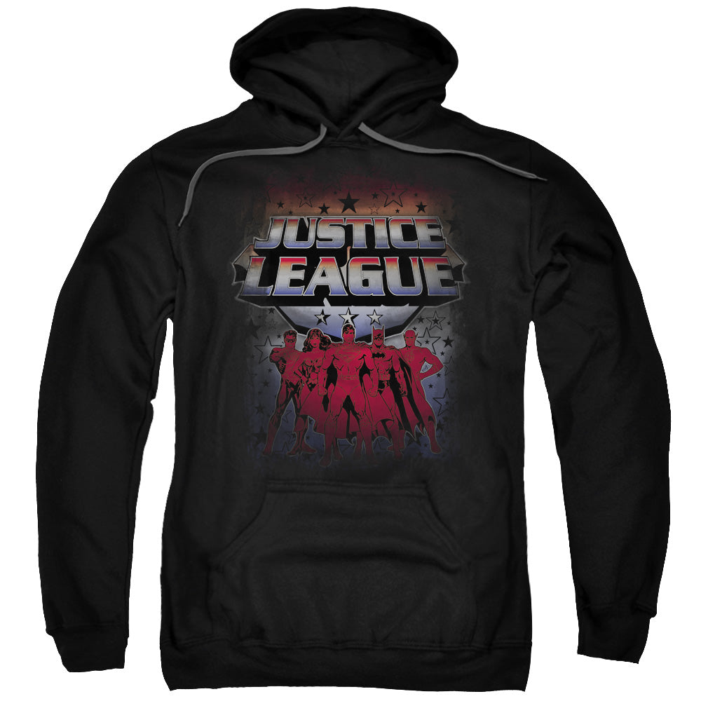 Justice League Star League Mens Hoodie Black Officially Licensed