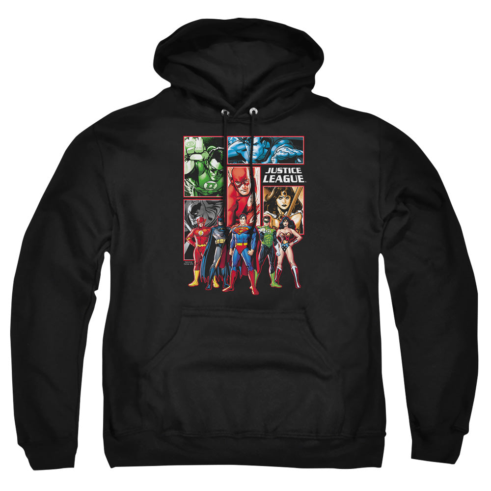 Justice League Of America Justice League Panels Mens Hoodie Black Officially Licensed