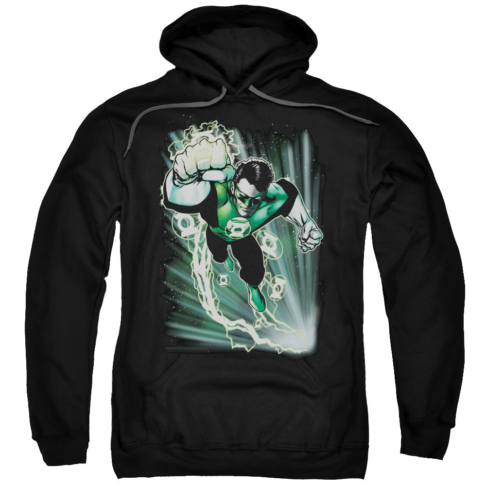 Justice League Emerald Energy Mens Hoodie Black Officially Licensed